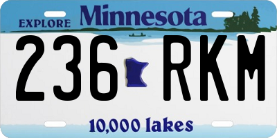 MN license plate 236RKM