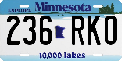 MN license plate 236RKO