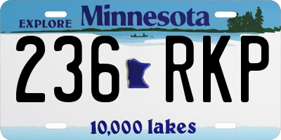 MN license plate 236RKP