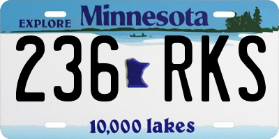 MN license plate 236RKS