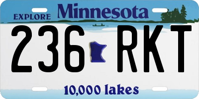 MN license plate 236RKT
