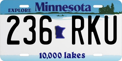 MN license plate 236RKU