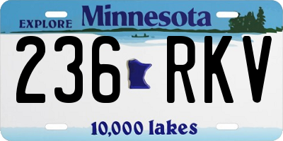 MN license plate 236RKV