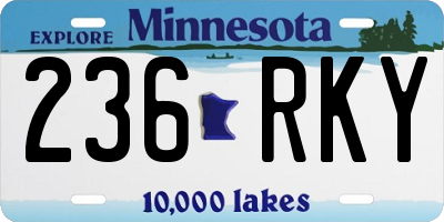 MN license plate 236RKY