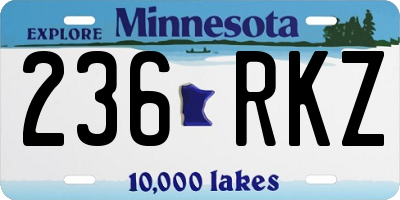 MN license plate 236RKZ