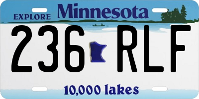 MN license plate 236RLF