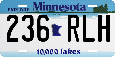 MN license plate 236RLH