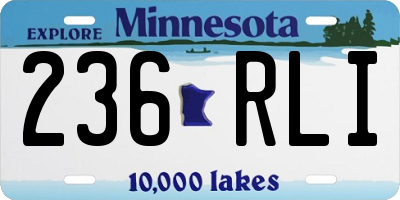 MN license plate 236RLI