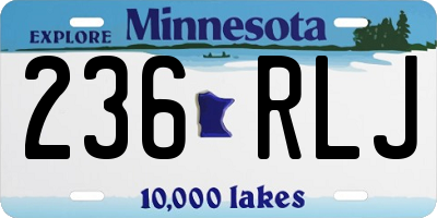 MN license plate 236RLJ