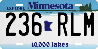 MN license plate 236RLM