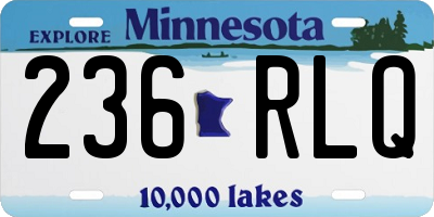MN license plate 236RLQ