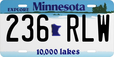 MN license plate 236RLW