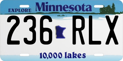 MN license plate 236RLX
