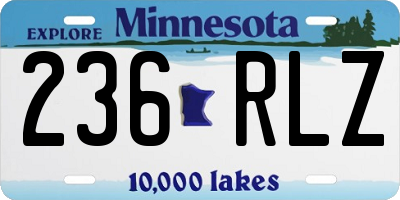 MN license plate 236RLZ