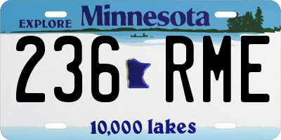 MN license plate 236RME