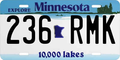 MN license plate 236RMK