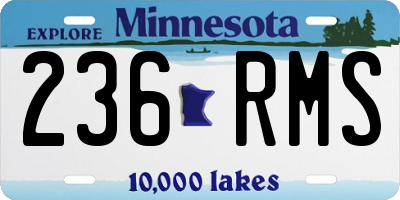 MN license plate 236RMS