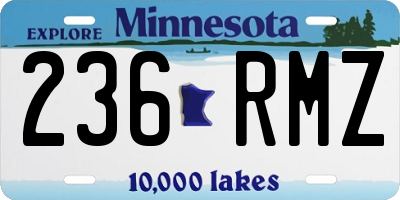 MN license plate 236RMZ