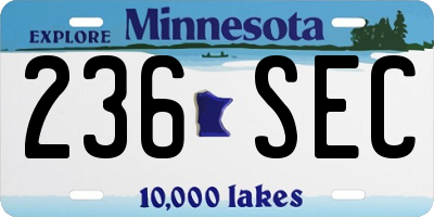 MN license plate 236SEC