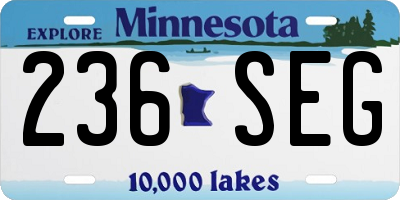 MN license plate 236SEG