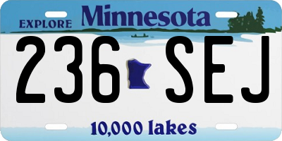 MN license plate 236SEJ