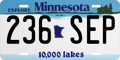 MN license plate 236SEP
