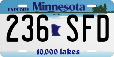 MN license plate 236SFD
