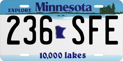 MN license plate 236SFE