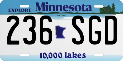 MN license plate 236SGD