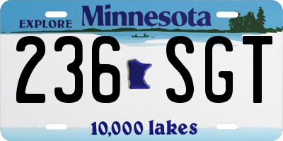 MN license plate 236SGT