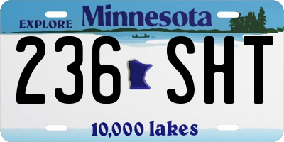 MN license plate 236SHT