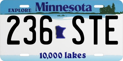 MN license plate 236STE