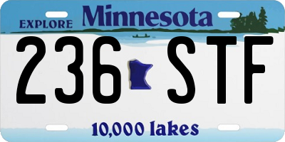 MN license plate 236STF