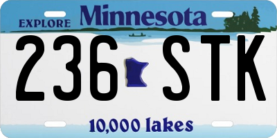 MN license plate 236STK