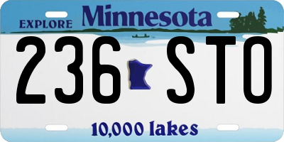 MN license plate 236STO