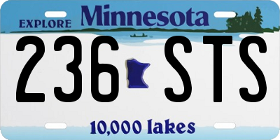 MN license plate 236STS