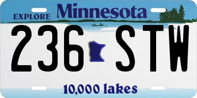 MN license plate 236STW
