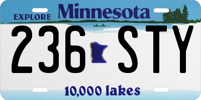 MN license plate 236STY