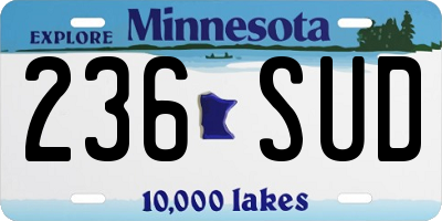 MN license plate 236SUD