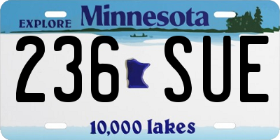 MN license plate 236SUE