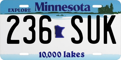 MN license plate 236SUK