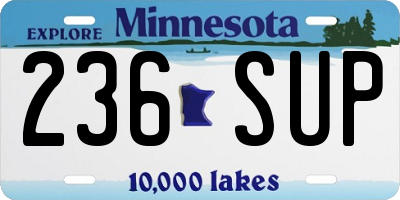 MN license plate 236SUP