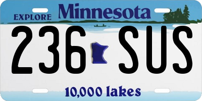 MN license plate 236SUS