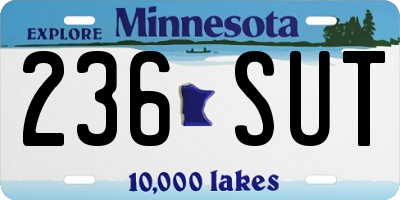 MN license plate 236SUT