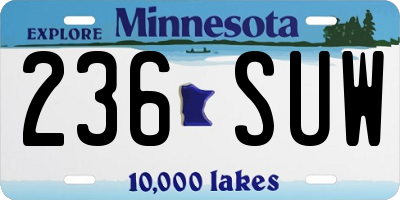 MN license plate 236SUW