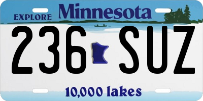 MN license plate 236SUZ