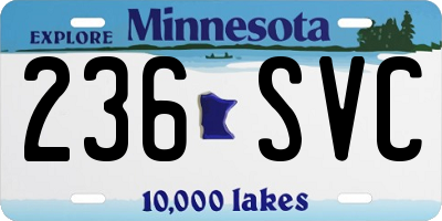 MN license plate 236SVC