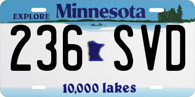 MN license plate 236SVD