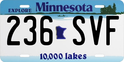 MN license plate 236SVF
