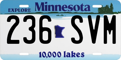 MN license plate 236SVM